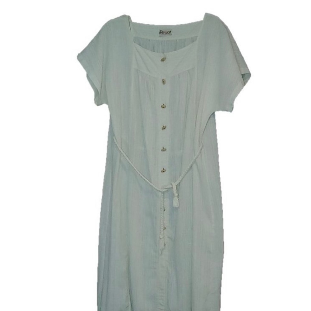 Vintage E Stewart White Vacation Dress Size Large